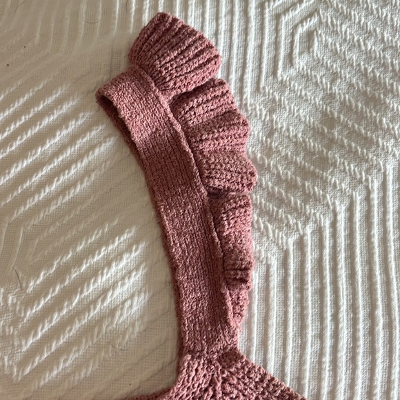 Madewell Ruffle-Strap Button-Front Sweater Tank, pink, size XS - Picture 2 of 9